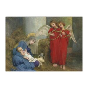 Kartka bożonarodzeniowa – Marianne Stokes, Aniołowie Zabawiający Dziecię, 1893