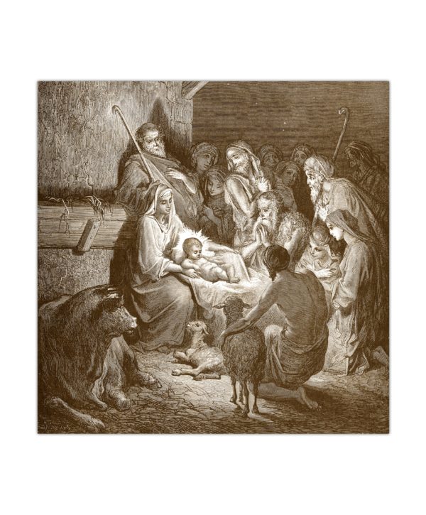 Kartka bożonarodzeniowa – Gustave Doré, Narodzenie, 1891